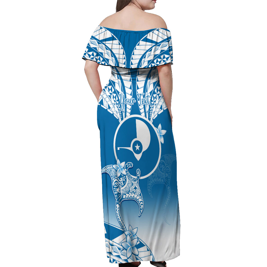 Personalised FSM Yap Constitution Day Off Shoulder Maxi Dress Polynesian Batoids LT05 - Polynesian Pride