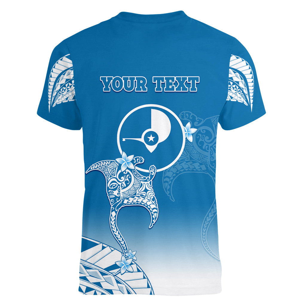 Personalised FSM Yap Constitution Day Women V Neck T Shirt Polynesian Batoids LT05 - Polynesian Pride