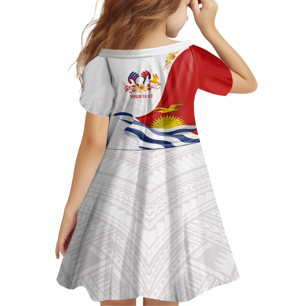 Personalised Kiribati Human Rights Day Family Matching Off Shoulder Long Sleeve Dress and Hawaiian Shirt Polynesian Style LT05 - Polynesian Pride