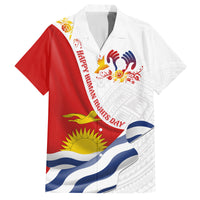 Personalised Kiribati Human Rights Day Family Matching Tank Maxi Dress and Hawaiian Shirt Polynesian Style LT05 Dad's Shirt - Short Sleeve White - Polynesian Pride