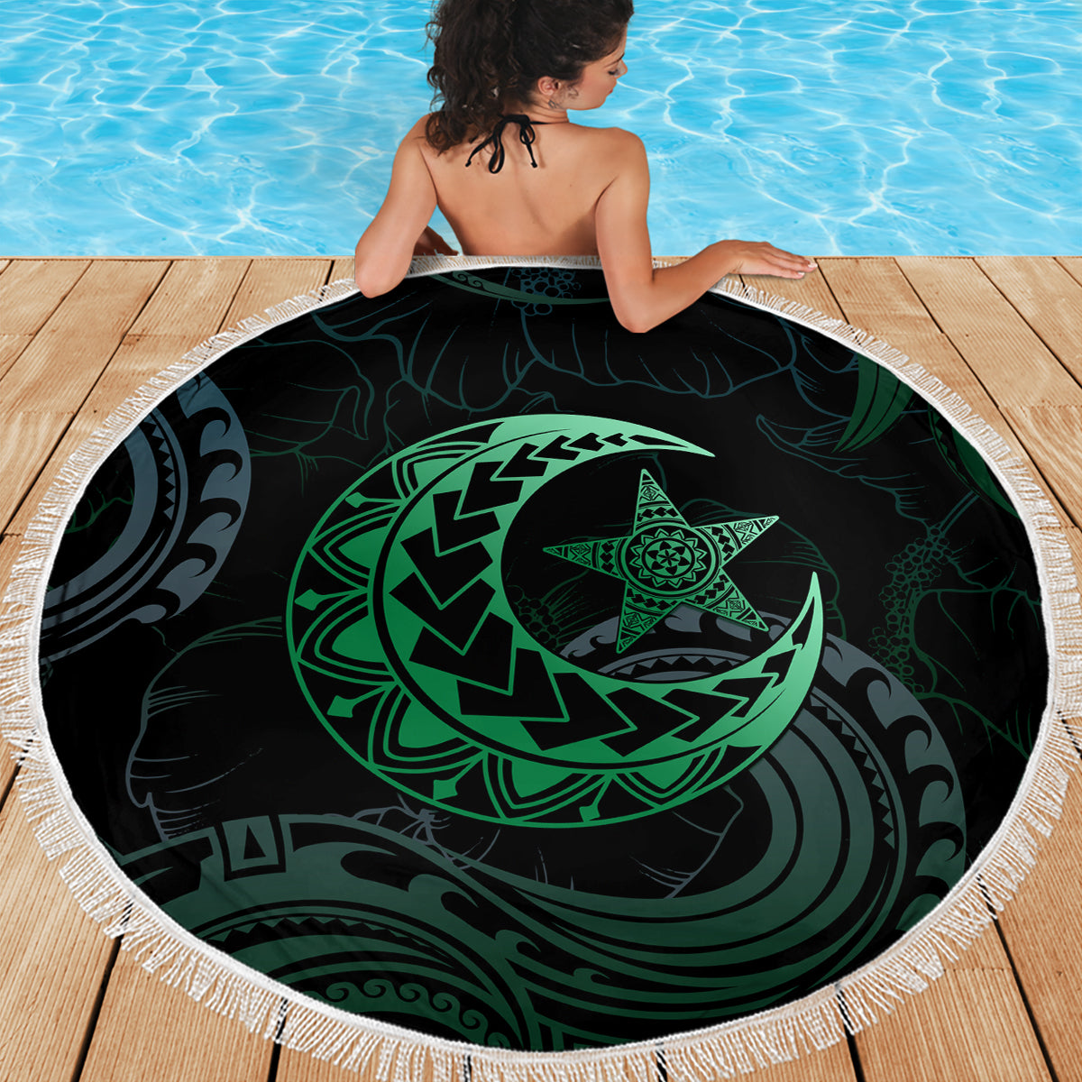 Polynesia Beach Blanket With Islam Crescent And Star LT05 - Wonder Print Shop