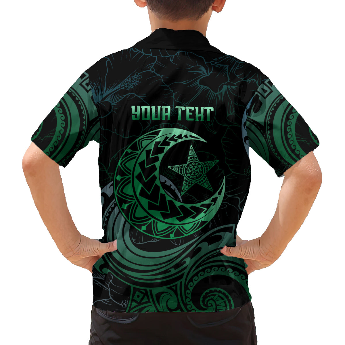 Personalised Polynesia Family Matching Tank Maxi Dress and Hawaiian Shirt With Islam Crescent And Star LT05 - Polynesian Pride