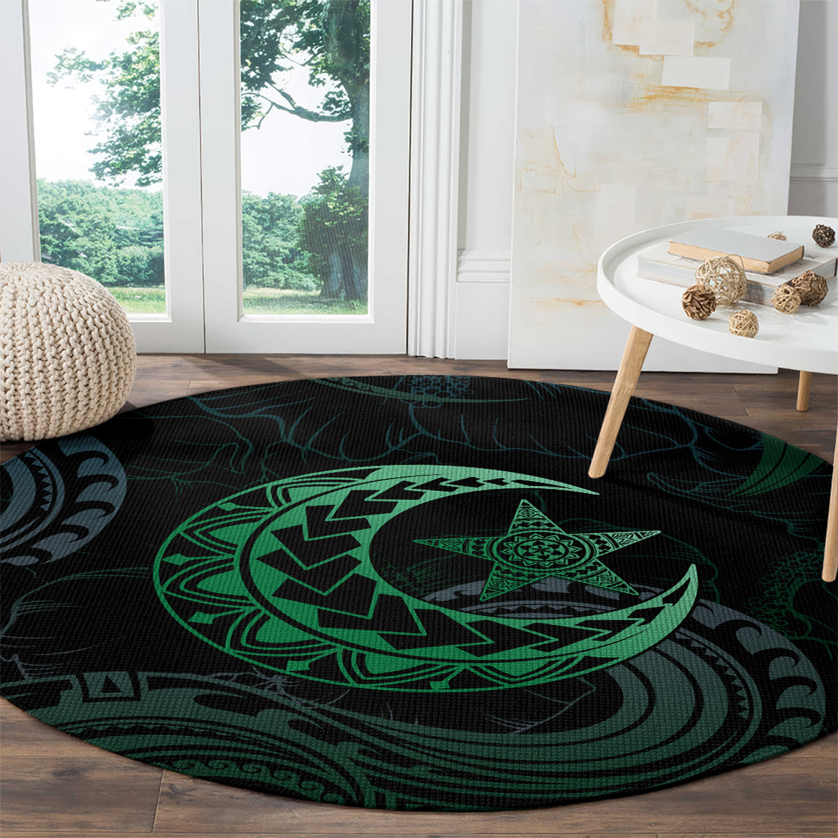 Polynesia Round Carpet With Islam Crescent And Star LT05 - Polynesian Pride