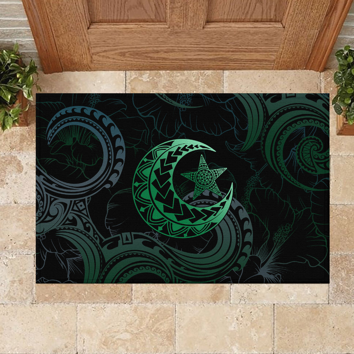 Polynesia Rubber Doormat With Islam Crescent And Star LT05 - Polynesian Pride