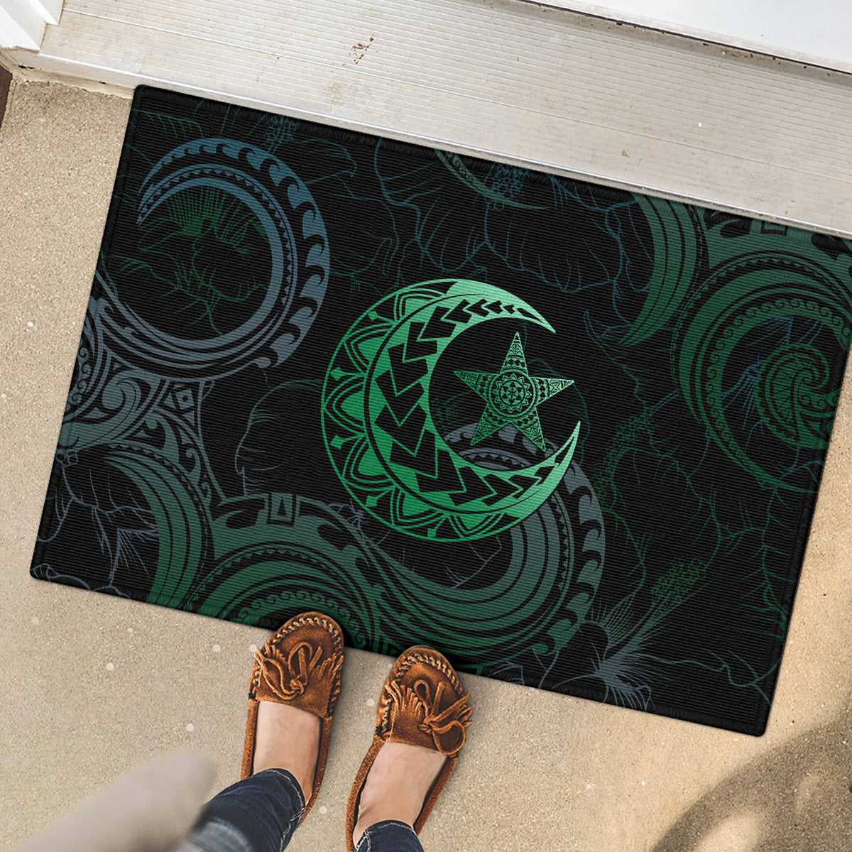 Polynesia Rubber Doormat With Islam Crescent And Star LT05 - Polynesian Pride