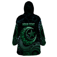 Personalised Polynesia Wearable Blanket Hoodie With Islam Crescent And Star LT05 - Polynesian Pride