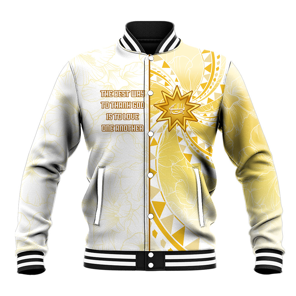 Personalised Polynesia Baseball Jacket Bahai Faith Symbol LT05 Unisex Yellow - Polynesian Pride