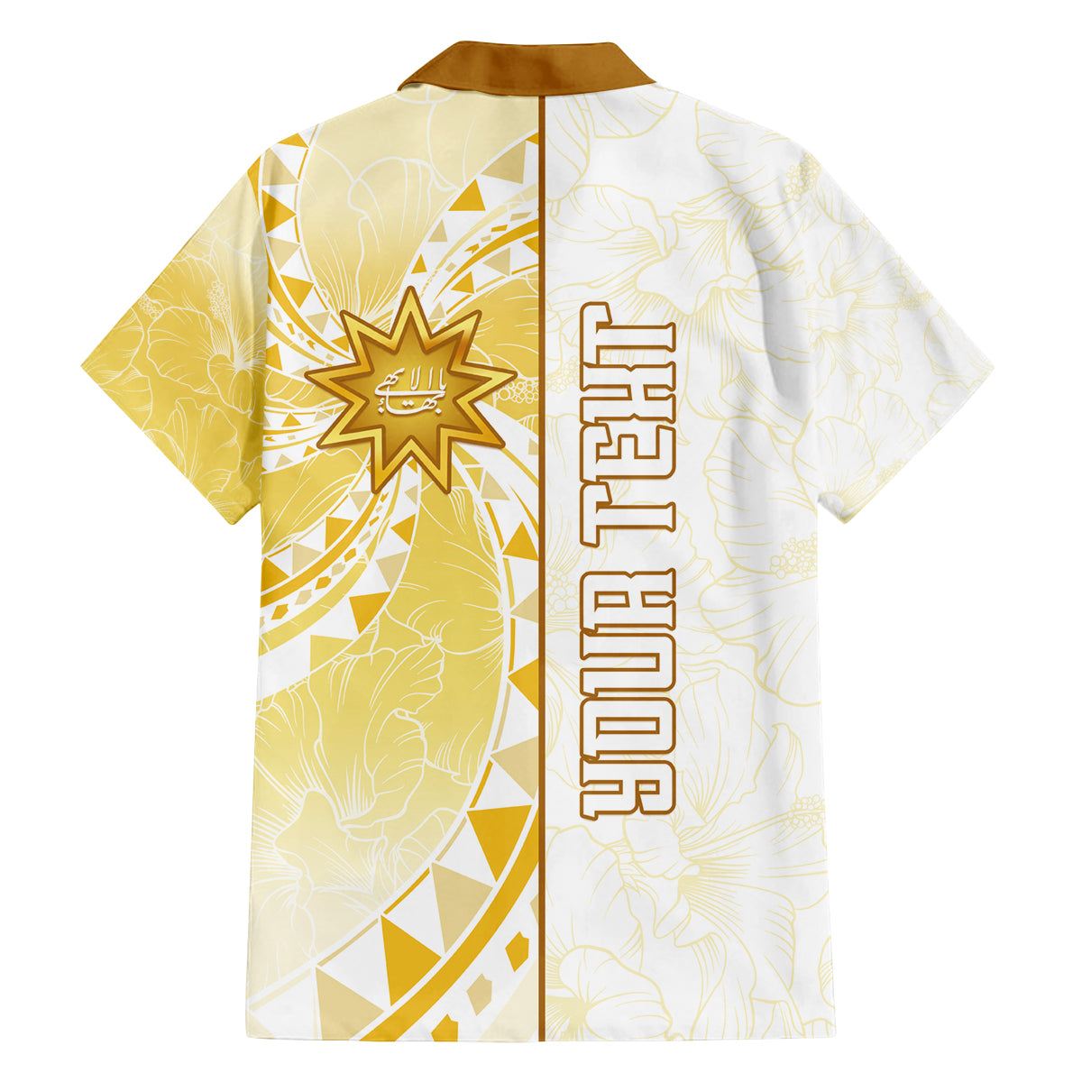Personalised Polynesia Family Matching Off Shoulder Short Dress and Hawaiian Shirt Bahai Faith Symbol LT05 - Polynesian Pride