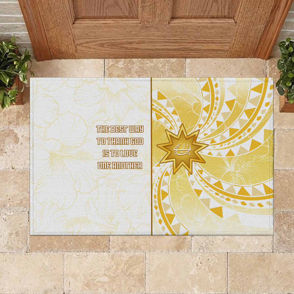 Polynesia Rubber Doormat Bahai Faith Symbol LT05 - Polynesian Pride