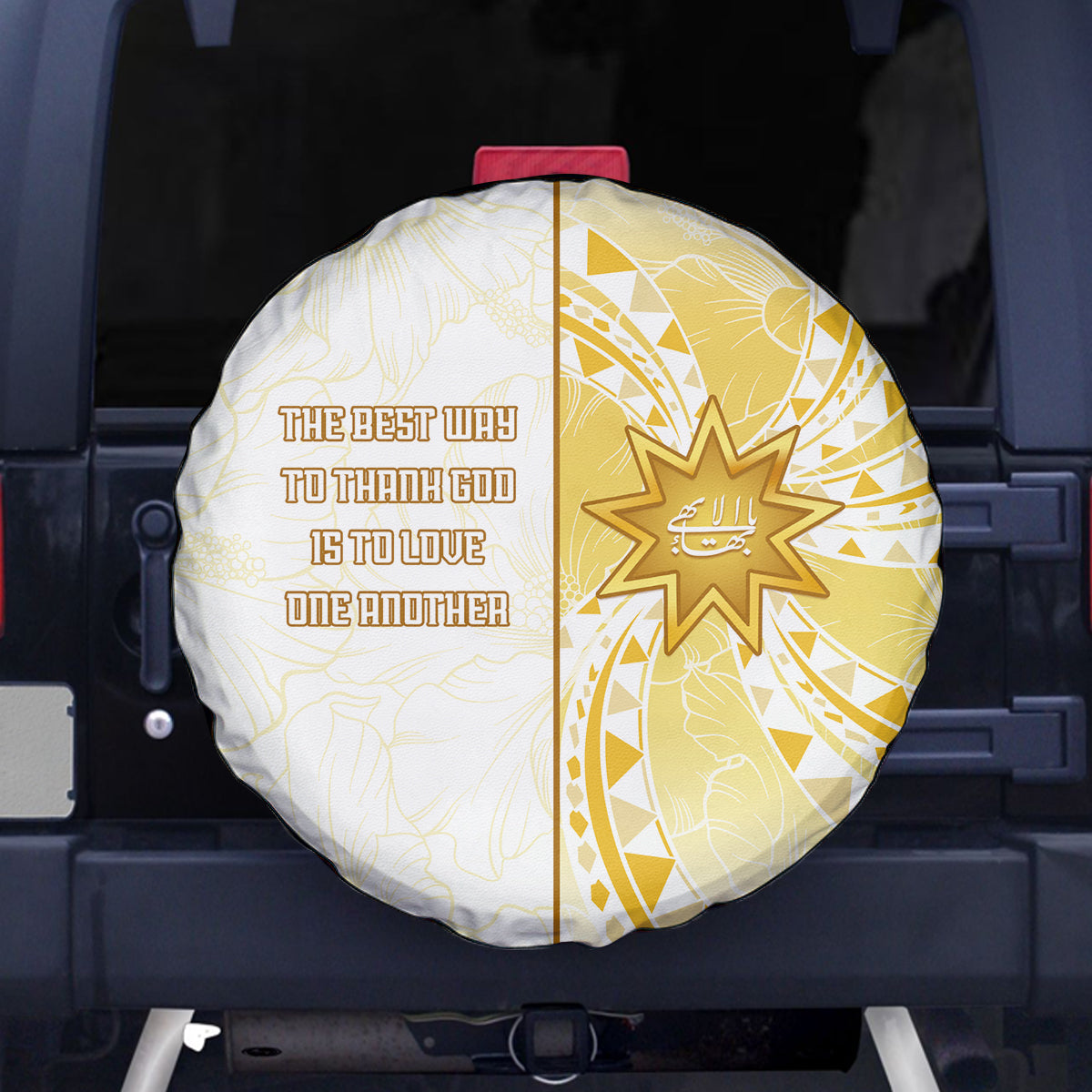 Polynesia Spare Tire Cover Bahai Faith Symbol LT05 Yellow - Polynesian Pride