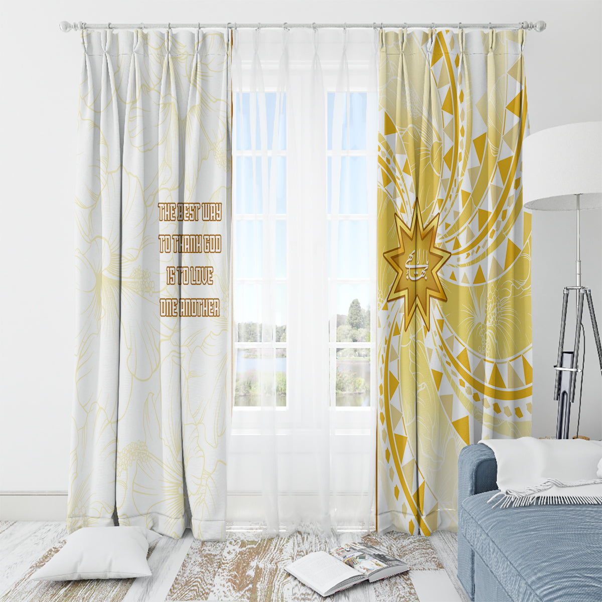 Polynesia Window Curtain Bahai Faith Symbol LT05 - Polynesian Pride