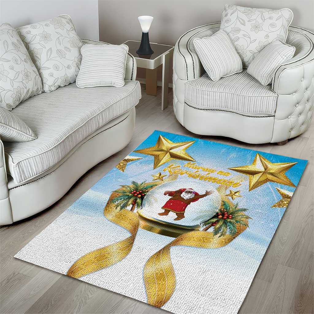 Fiji Christmas Area Rug Snow Globe With Fijian Santa LT05