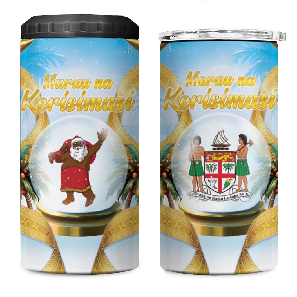 Fiji Christmas 4 in 1 Can Cooler Tumbler Snow Globe With Fijian Santa LT05