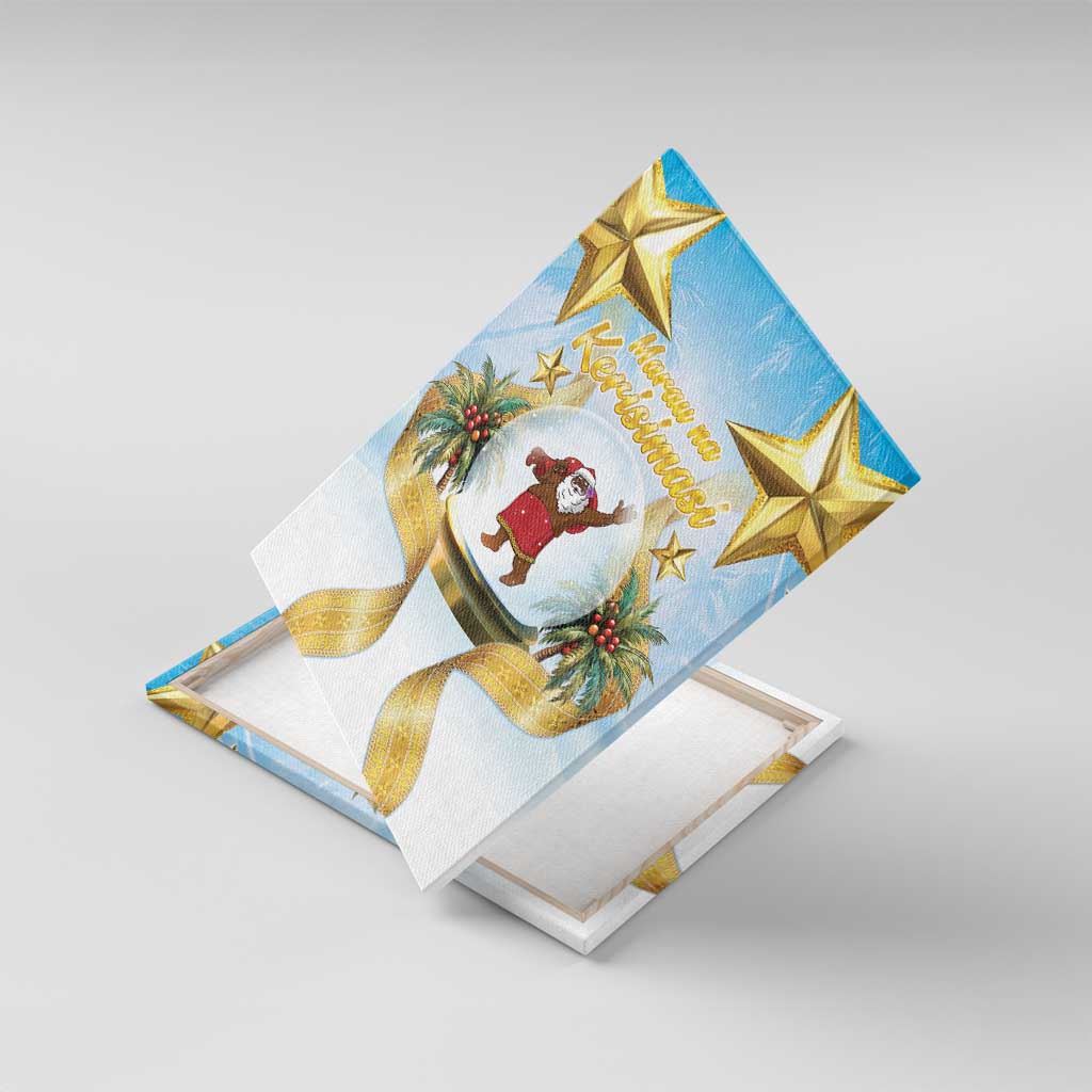 Fiji Christmas Canvas Wall Art Snow Globe With Fijian Santa LT05