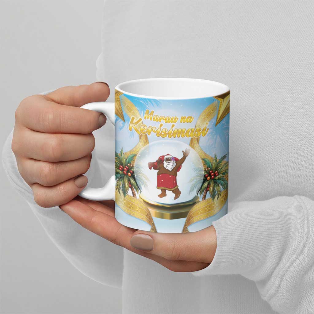 Fiji Christmas Ceramic Mug Snow Globe With Fijian Santa LT05