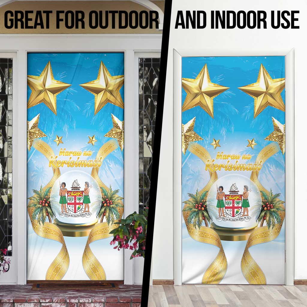 Fiji Christmas Door Cover Snow Globe With Fijian Santa LT05