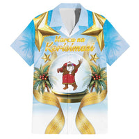 Fiji Christmas Family Matching Short Sleeve Bodycon Dress and Hawaiian Shirt Snow Globe With Fijian Santa LT05