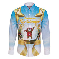 Fiji Christmas Family Matching Summer Maxi Dress and Hawaiian Shirt Snow Globe With Fijian Santa LT05