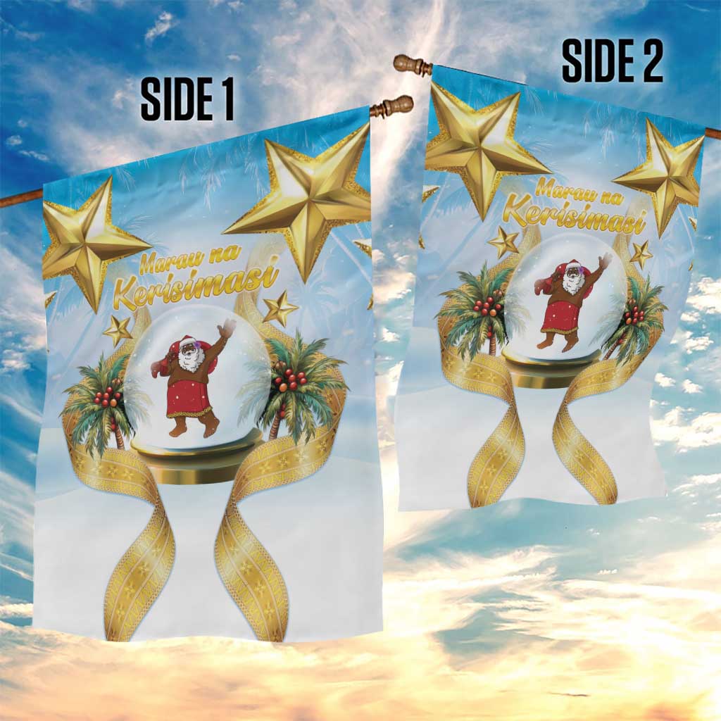 Fiji Christmas Garden Flag Snow Globe With Fijian Santa LT05