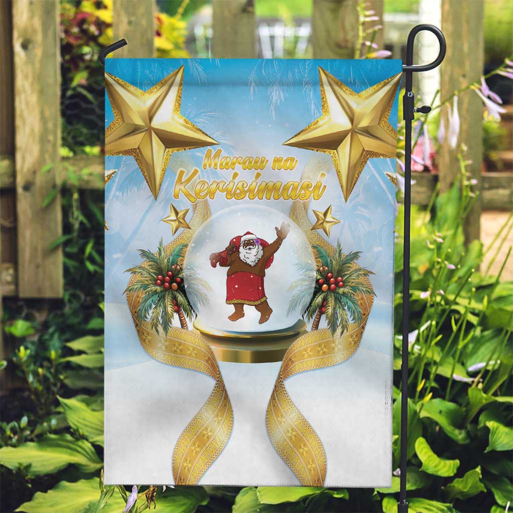 Fiji Christmas Garden Flag Snow Globe With Fijian Santa LT05