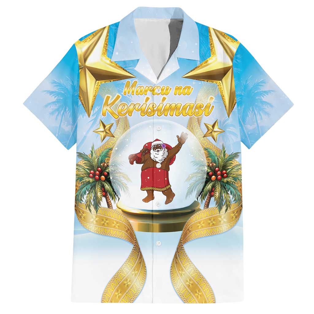Fiji Christmas Hawaiian Shirt Snow Globe With Fijian Santa LT05