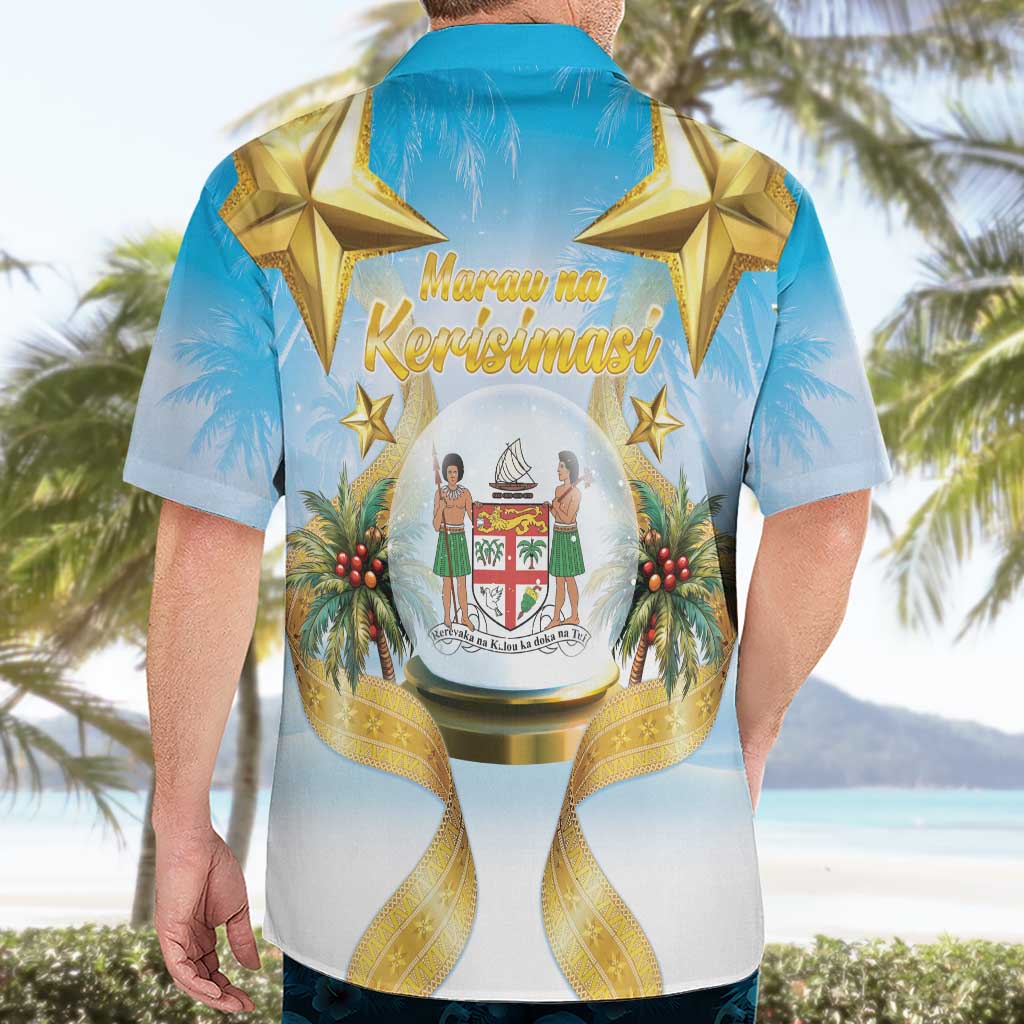 Fiji Christmas Hawaiian Shirt Snow Globe With Fijian Santa LT05