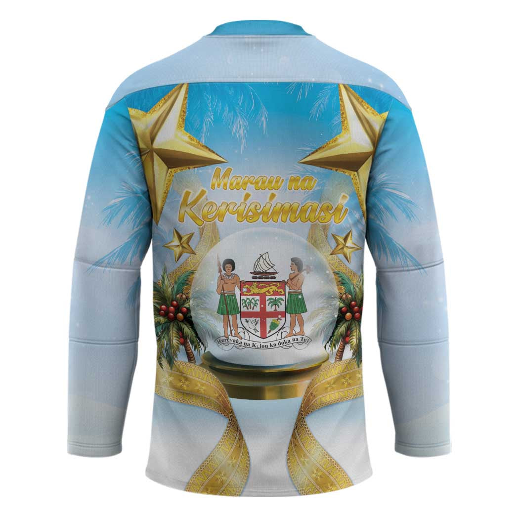 Fiji Christmas Hockey Jersey Snow Globe With Fijian Santa LT05
