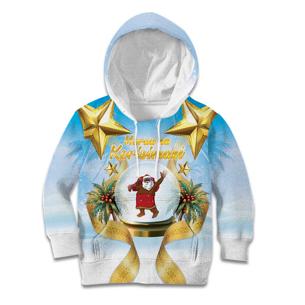 Fiji Christmas Kid Hoodie Snow Globe With Fijian Santa LT05