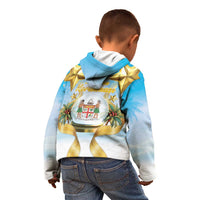 Fiji Christmas Kid Hoodie Snow Globe With Fijian Santa LT05