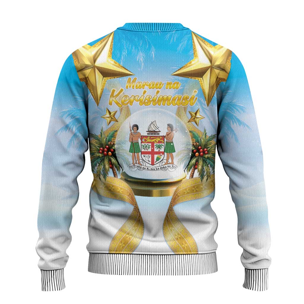 Fiji Christmas Ugly Christmas Sweater Snow Globe With Fijian Santa - Polynesian Pride
