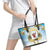 Fiji Christmas Leather Tote Bag Snow Globe With Fijian Santa LT05