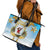 Fiji Christmas Leather Tote Bag Snow Globe With Fijian Santa LT05