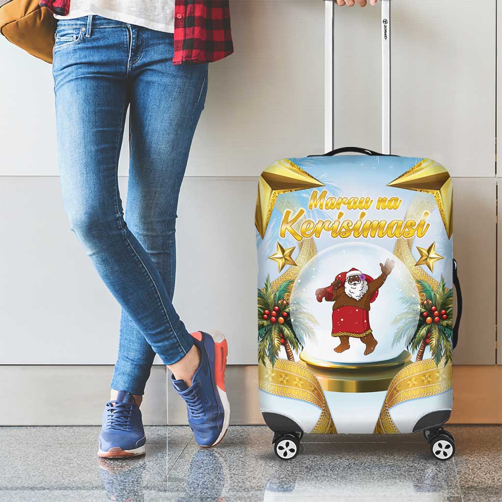 Fiji Christmas Luggage Cover Snow Globe With Fijian Santa LT05
