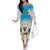 Fiji Christmas Off The Shoulder Long Sleeve Dress Snow Globe With Fijian Santa - Polynesian Pride