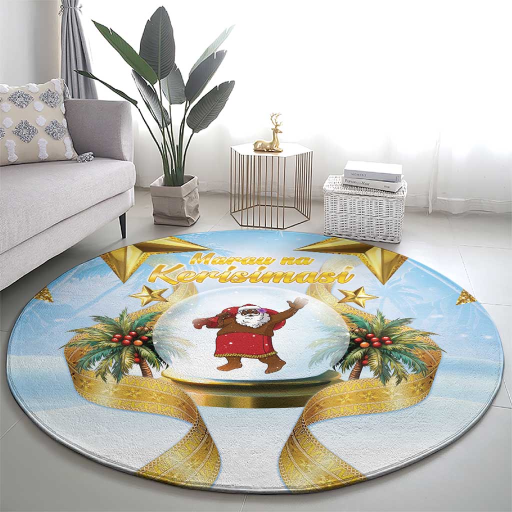 Fiji Christmas Round Carpet Snow Globe With Fijian Santa LT05