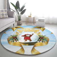 Fiji Christmas Round Carpet Snow Globe With Fijian Santa LT05