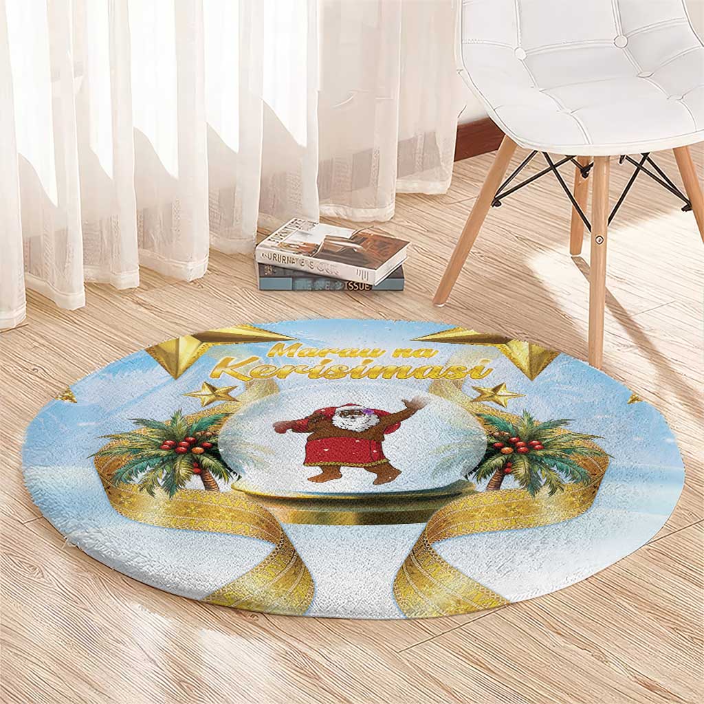 Fiji Christmas Round Carpet Snow Globe With Fijian Santa LT05