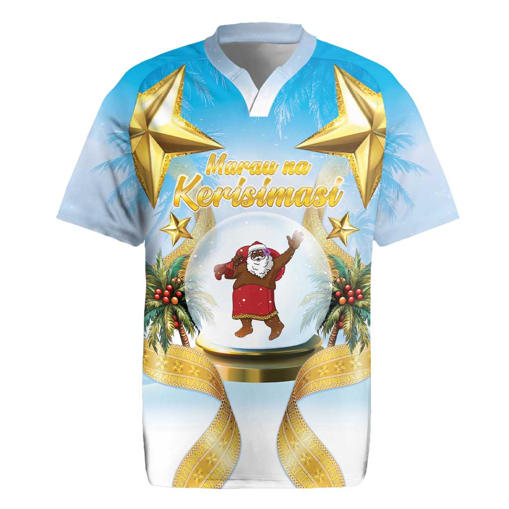 Fiji Christmas Rugby Jersey Snow Globe With Fijian Santa LT05