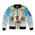Fiji Christmas Sleeve Zip Bomber Jacket Snow Globe With Fijian Santa LT05