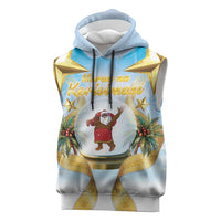 Fiji Christmas Sleeveless Hoodie Snow Globe With Fijian Santa LT05