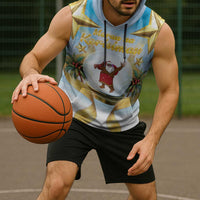 Fiji Christmas Sleeveless Hoodie Snow Globe With Fijian Santa LT05