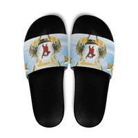 Fiji Christmas Slide Sandals Snow Globe With Fijian Santa LT05