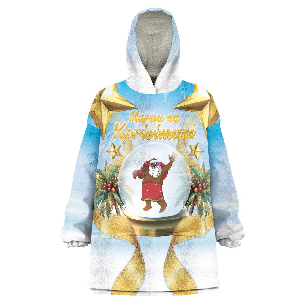 Fiji Christmas Wearable Blanket Hoodie Snow Globe With Fijian Santa LT05