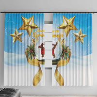 Fiji Christmas Window Curtain Snow Globe With Fijian Santa LT05