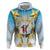 Fiji Christmas Zip Hoodie Snow Globe With Fijian Santa LT05