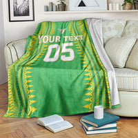 Cook Islands Rugby Custom Blanket Kuki Tribal Pattern Green Version LT05 Green - Polynesian Pride