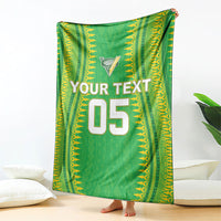 Cook Islands Rugby Custom Blanket Kuki Tribal Pattern Green Version LT05 - Polynesian Pride