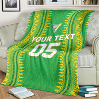Cook Islands Rugby Custom Blanket Kuki Tribal Pattern Green Version LT05 - Polynesian Pride
