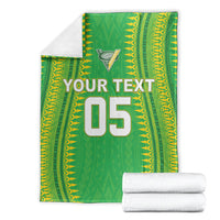 Cook Islands Rugby Custom Blanket Kuki Tribal Pattern Green Version LT05 - Polynesian Pride