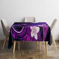 Hawaii Humuhumu Reef Triggerfish Tablecloth Violet With Plumeria LT05 - Polynesian Pride